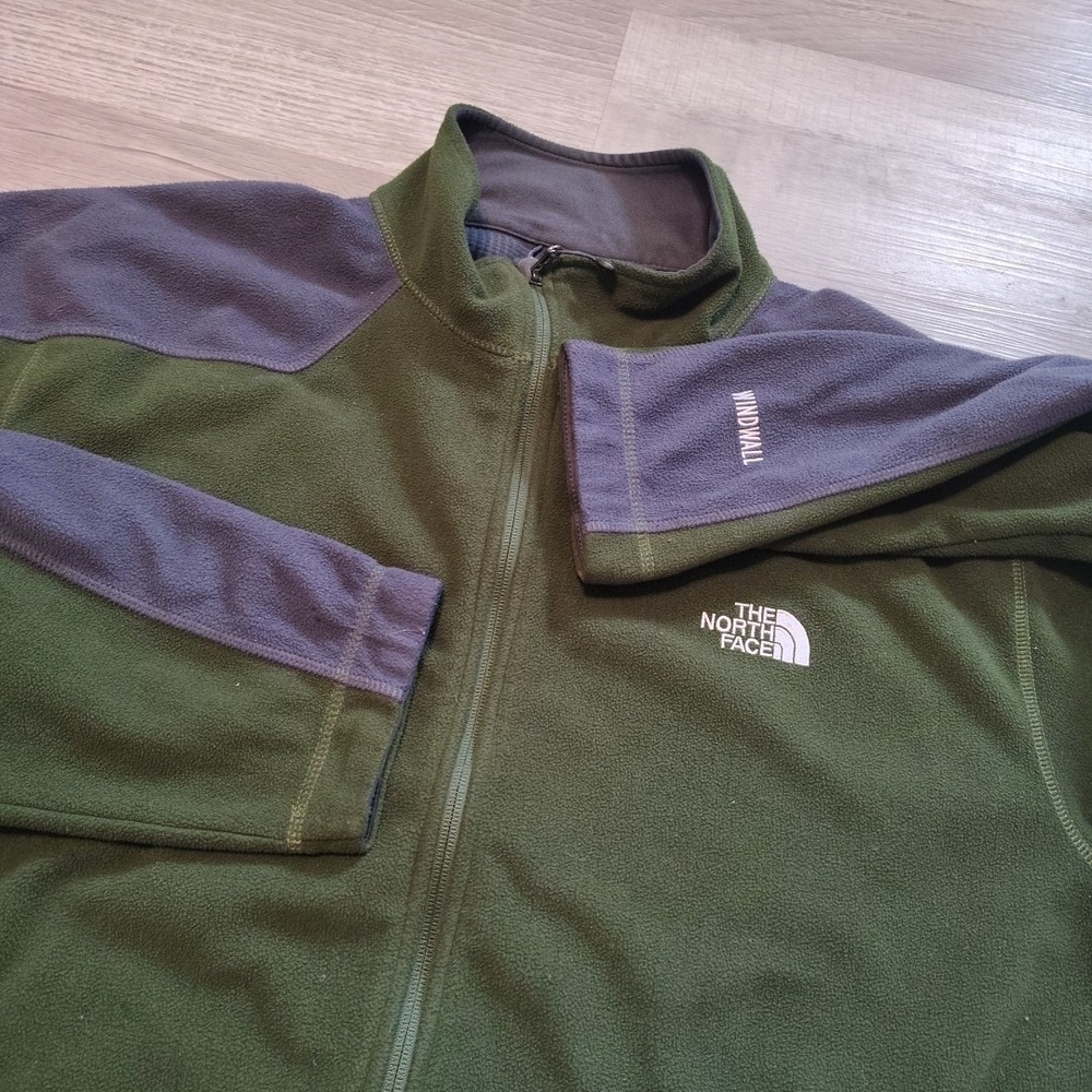 The North Face Windwall Jacket Mens XXL 2XL Full Zip Wind  Resistant Fleece Gree